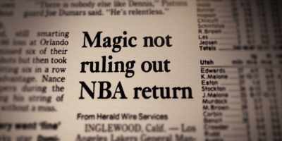 [reporter] Everyone is wondering,
will he or won't he play again? - They Call Me Magic