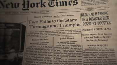 [reporter] Three years ago, - Challenger: The Final Flight