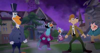 (residents muttering) - Legend of the Three Caballeros