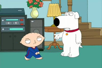 Retrocede, Brian. Daré mi salto. - Family Guy