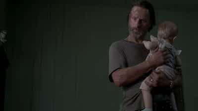 Rick. No, don't. Let her stay. I trust her. - The Walking Dead