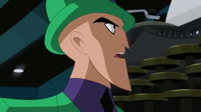RIDDLER: "What has four
eyes but doesn't see?" - Justice League Action