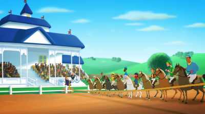 Riders, on your mark,
get set... go! - Curious George: Royal Monkey