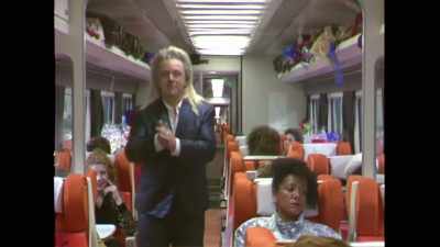 Right, champagne for everyone! - Last Train to Christmas