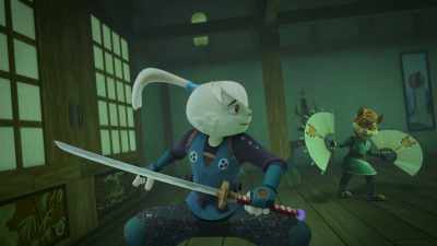 -Right. We're a team!
-[grunts] - Samurai Rabbit: The Usagi Chronicles