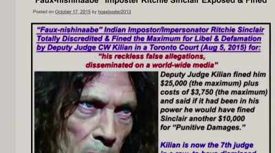 Ritchie Sinclair is a
wannabe Ojibwe artist, - There Are No Fakes