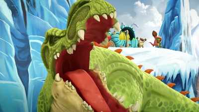 (Roar silences the cheering) - Gigantosaurus