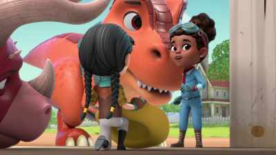 - (roaring)
- (laughing) - Dino Ranch