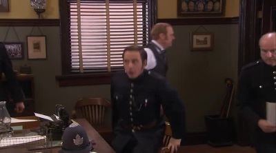 Robbery in progress, Bank of Toronto. - Murdoch Mysteries