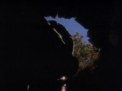 ROBERT STACK: Inside the
opening was a crude ladder. - Unsolved Mysteries