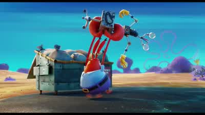 Robot abuse. - The SpongeBob Movie: Sponge on the Run
