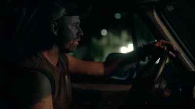 [rock music playing over car stereo] - Bloodline