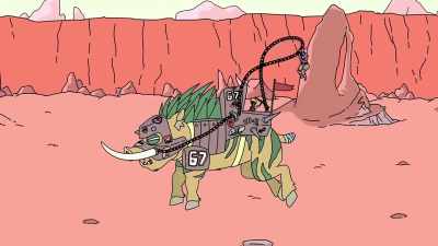 [rock music playing] - Doomlands