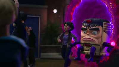 [rock music playing] - Marvel's M.O.D.O.K.