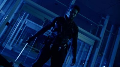 [rock music playing] - Black Lightning