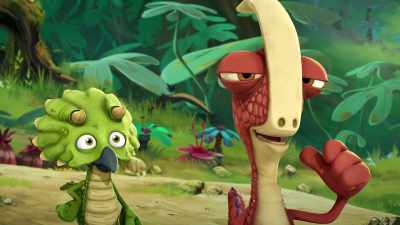 -Rocky.
-(embarrassed chuckle) - Gigantosaurus