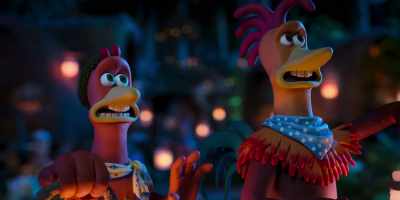 -[Rocky gasps]
-[Ginger cries out] - Chicken Run: Dawn of the Nugget