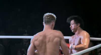 Rocky taking punishment He is completely exhausted - Rocky V