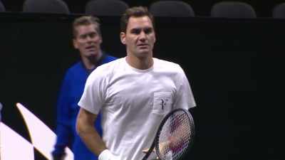 Roger Federer on a
court for a final time. - Roger Federer: A Champions Journey