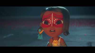 Rooster, skull, puma. - Maya and the Three