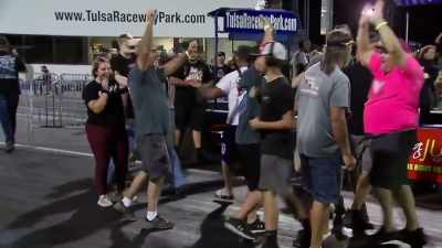 Ryan Martin made a hard move
to the center. - Street Outlaws No Prep Kings Team Attack