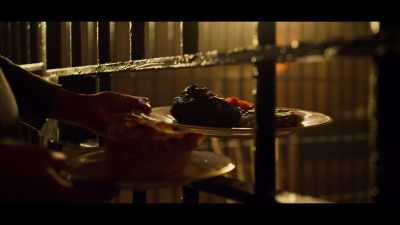 Salisbury steak with mashed potatoes,
peas and carrots, and lemon meringue pie. - Ratched