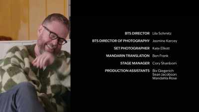 (Sam laughing)
(crew laughing) - Chris Grace: As Scarlett Johansson