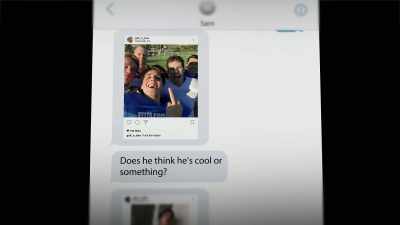 Sam will often screenshot
Brandon Galloway's dumb social media posts - American Vandal