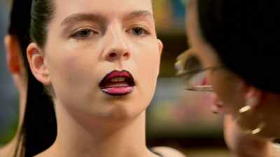 Samah's lip line
is too thick to begin with. - Glow Up: Britain's Next Make-Up Star