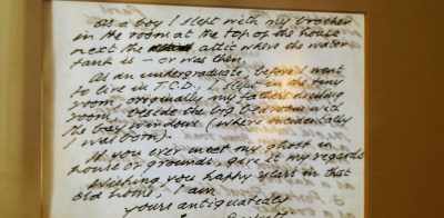 Samuel wrote back, talking
about his love for the house, - Quintessentially Irish