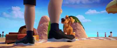 - Sand.
- [both giggle] - Scoob!