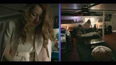 Sara puts the mannequin in place - The Unusual Suspects