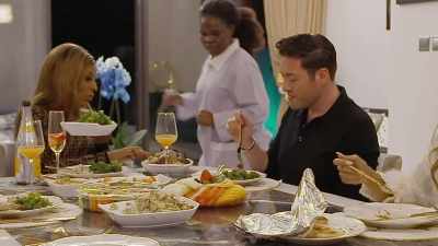 Sarah, can you take
the chicken over to Adam - The Real Housewives of Dubai
