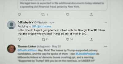 [Sarah] What has happened
over the last three weeks - The Lincoln Project
