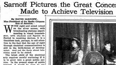 Sarnoff pens an op
ed about television - The Machines That Built America
