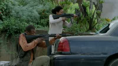 Sasha! Sasha! Have you seen Beth? - Is she on the bus? - No. She's-- Ah! We gotta stay down. Look in - The Walking Dead
