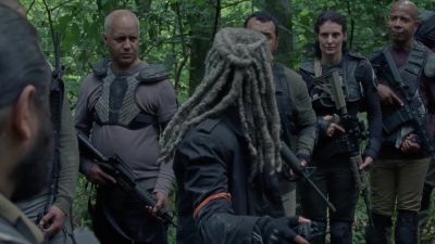 [Saviors whistling] - The Walking Dead