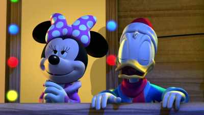 Say, mister, how do you
know so much about... - Mickey and Minnie Wish Upon a Christmas