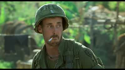 Says they had no choiceSays the NVA killed the old honcho when he said noNow he says all the rice is theirsOh bullshit Lerner - Platoon