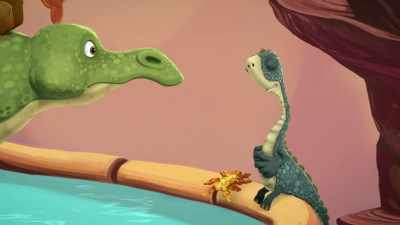 -(scary laugh)
-(anxious cries) - Gigantosaurus