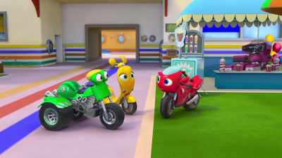 - Scootio, DJ,
am I glad to see you! - Ricky Zoom
