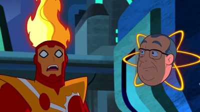 - (SCREAMS) My hair is on fire!
- (SCREAMS) - Justice League Action