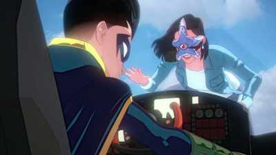 - [screeching]
- [both scream] - Batman and Superman: Battle of the Super Sons