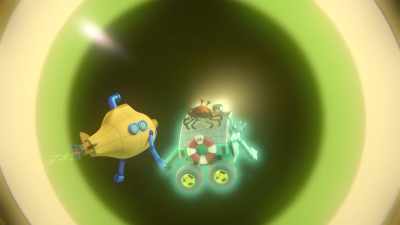 -[sea creature bellows]
-[whimpering] - Mighty Monsterwheelies