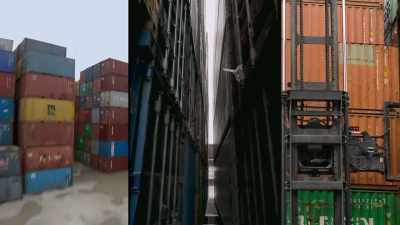 -[Sean] It goes up like eight containers.
-[Hannah] This is wild. - The Mole