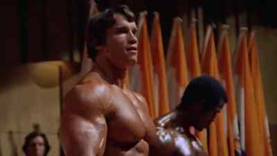 Second place, from France, Serge Nubret. - Pumping Iron