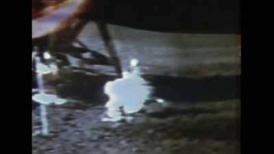 Secondly, I saw
that the flag is initially moving - American Moon