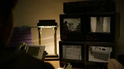 Security guards watch
the monitors 24 hours a day. - History's Greatest Heists with Pierce Brosnan