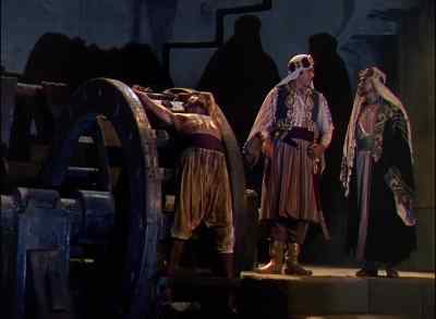 - See that he lives 'til he speaks.
- Yes, my lord. - Arabian Nights