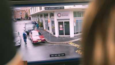 See, the kid's almost done
robbing the bank - NCIS: Sydney